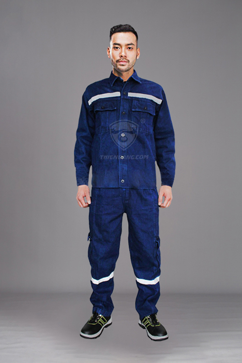 đồng phục công nhân thợ điện vai jeans