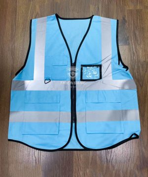 Áo phản quang xanh nhạt 5cm